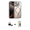 MARSİLYAN™- iPhone 14 Pro Max Kılıf Yadigar Asil Koleksiyonu - Siyah 6D Mat Seramik Hayalet Nano Ekran Koruyucu + Bilvis Titan Kamera Lens - DNMR
