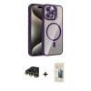 MARSİLYAN™- iPhone 14 Pro Max Kılıf Yadigar Asil Koleksiyonu - Siyah 6D Mat Seramik Hayalet Nano Ekran Koruyucu + Raze Metal Kamera Lens - GD