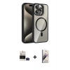 MARSİLYAN™- iPhone 14 Pro Max Kılıf Yadigar Asil Koleksiyonu - Siyah Bilvis 3D Mat Cam Ekran Koruyucu + Bilvis Titan Kamera Lens - DNMR