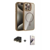 MARSİLYAN™- iPhone 14 Pro Max Kılıf Yadigar Asil Koleksiyonu - Siyah Bilvis 3D Mat Cam Ekran Koruyucu + Raze Metal Kamera Lens - GD
