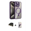 MARSİLYAN™- iPhone 14 Pro Max Kılıf Yadigar Asil Koleksiyonu - Siyah Bilvis 3D Mat Cam Ekran Koruyucu + Raze Metal Kamera Lens - GD