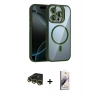 MARSİLYAN™- iPhone 14 Pro Max Kılıf Yadigar Asil Koleksiyonu - Siyah Bilvis 3D Mat Cam Ekran Koruyucu + Raze Metal Kamera Lens - GD