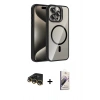 MARSİLYAN™- iPhone 14 Pro Max Kılıf Yadigar Asil Koleksiyonu - Siyah Bilvis 3D Mat Cam Ekran Koruyucu + Raze Metal Kamera Lens - GD