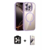 MARSİLYAN™- iPhone 14 Pro Max Kılıf Yadigar Asil Koleksiyonu - Siyah Bilvis 3D Mat Cam Ekran Koruyucu + PVD Metal Kamera Lens - TU