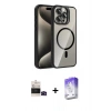 MARSİLYAN™- iPhone 14 Pro Max Kılıf Yadigar Asil Koleksiyonu - Siyah Bilvis 5in1 3D Magic Cam Ekran Koruyucu + Bilvis Titan Kamera Lens - SH