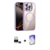 MARSİLYAN™- iPhone 14 Pro Max Kılıf Yadigar Asil Koleksiyonu - Siyah Bilvis 5in1 3D Magic Cam Ekran Koruyucu + Gümüş Bilvis Titan Kamera Lens