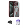 MARSİLYAN™- iPhone 14 Pro Max Kılıf Yadigar Asil Koleksiyonu - Siyah Bilvis 5in1 3D Magic Cam Ekran Koruyucu + Gümüş Raze Metal Kamera Lens