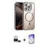 MARSİLYAN™- iPhone 14 Pro Max Kılıf Yadigar Asil Koleksiyonu - Siyah Bilvis 5in1 3D Magic Cam Ekran Koruyucu + Bilvis Titan Kamera Lens - SH