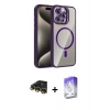 MARSİLYAN™- iPhone 14 Pro Max Kılıf Yadigar Asil Koleksiyonu - Siyah Bilvis 5in1 3D Magic Cam Ekran Koruyucu + Raze Metal Kamera Lens - GD