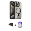 MARSİLYAN™- iPhone 14 Pro Max Kılıf Yadigar Asil Koleksiyonu - Siyah Bilvis 5in1 3D Magic Cam Ekran Koruyucu + Raze Metal Kamera Lens - GD