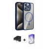 MARSİLYAN™- iPhone 14 Pro Max Kılıf Yadigar Asil Koleksiyonu - Siyah Bilvis 5in1 3D Magic Cam Ekran Koruyucu + Gümüş Raze Metal Kamera Lens