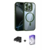 MARSİLYAN™- iPhone 14 Pro Max Kılıf Yadigar Asil Koleksiyonu - Siyah Bilvis 5in1 3D Magic Cam Ekran Koruyucu + Gümüş Raze Metal Kamera Lens
