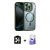 MARSİLYAN™- iPhone 14 Pro Max Kılıf Yadigar Asil Koleksiyonu - Siyah Bilvis 5in1 5D Magic Hayalet Cam Ekran Koruyucu + PVD Metal Kamera Lens - TU