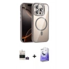 MARSİLYAN™- iPhone 14 Pro Max Kılıf Yadigar Asil Koleksiyonu - Siyah Bilvis 5in1 5D Magic Hayalet Cam Ekran Koruyucu + Bilvis Titan Kamera Lens - GD