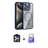 MARSİLYAN™- iPhone 14 Pro Max Kılıf Yadigar Asil Koleksiyonu - Siyah Bilvis 5in1 5D Magic Hayalet Cam Ekran Koruyucu + PVD Metal Kamera Lens - TU