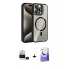 MARSİLYAN™- iPhone 14 Pro Max Kılıf Yadigar Asil Koleksiyonu - Siyah Bilvis 5in1 5D Magic Hayalet Cam Ekran Koruyucu + Bilvis Titan Kamera Lens - DNMR