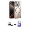 MARSİLYAN™- iPhone 14 Pro Max Kılıf Yadigar Asil Koleksiyonu - Siyah Bilvis 5in1 5D Magic Hayalet Cam Ekran Koruyucu + Bilvis Titan Kamera Lens - SH