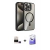 MARSİLYAN™- iPhone 14 Pro Max Kılıf Yadigar Asil Koleksiyonu - Siyah Bilvis 5in1 5D Magic Hayalet Cam Ekran Koruyucu + Bilvis Titan Kamera Lens - GD