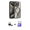 MARSİLYAN™- iPhone 14 Pro Max Kılıf Yadigar Asil Koleksiyonu - Siyah Bilvis 5in1 5D Magic Hayalet Cam Ekran Koruyucu + Bilvis Titan Kamera Lens - GS