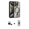 MARSİLYAN™- iPhone 14 Pro Max Kılıf Yadigar Asil Koleksiyonu - Siyah Bilvis Hayalet Cam Ekran Koruyucu + Bilvis Titan Kamera Lens - DNMR