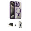 MARSİLYAN™- iPhone 14 Pro Max Kılıf Yadigar Asil Koleksiyonu - Siyah Bilvis Hayalet Cam Ekran Koruyucu + Raze Metal Kamera Lens - GD