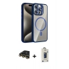 MARSİLYAN™- iPhone 14 Pro Max Kılıf Yadigar Asil Koleksiyonu - Siyah Bilvis Hayalet Cam Ekran Koruyucu + Raze Metal Kamera Lens - GD