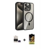 MARSİLYAN™- iPhone 14 Pro Max Kılıf Yadigar Asil Koleksiyonu - Siyah Buffer Cam Ekran Koruyucu + Bilvis Titan Kamera Lens - SH