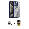 MARSİLYAN™- iPhone 14 Pro Max Kılıf Yadigar Asil Koleksiyonu - Siyah Buffer Cam Ekran Koruyucu + Derin Mor Bilvis Titan Kamera Lens
