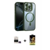 MARSİLYAN™- iPhone 14 Pro Max Kılıf Yadigar Asil Koleksiyonu - Siyah Buffer Cam Ekran Koruyucu + Bilvis Titan Kamera Lens - GD