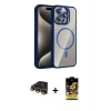 MARSİLYAN™- iPhone 14 Pro Max Kılıf Yadigar Asil Koleksiyonu - Siyah Buffer Cam Ekran Koruyucu + Raze Metal Kamera Lens - GD