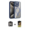 MARSİLYAN™- iPhone 14 Pro Max Kılıf Yadigar Asil Koleksiyonu - Siyah Buffer Cam Ekran Koruyucu + PVD Metal Kamera Lens - TU