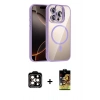 MARSİLYAN™- iPhone 14 Pro Max Kılıf Yadigar Asil Koleksiyonu - Siyah Buffer Cam Ekran Koruyucu + PVD Metal Kamera Lens - TU
