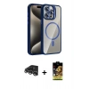 MARSİLYAN™- iPhone 14 Pro Max Kılıf Yadigar Asil Koleksiyonu - Siyah Buffer Cam Ekran Koruyucu + Raze Metal Kamera Lens - GS