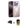 MARSİLYAN™- iPhone 14 Pro Max Kılıf Yadigar Asil Koleksiyonu - Siyah Buffer Cam Ekran Koruyucu + Raze Metal Kamera Lens - GS