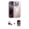 MARSİLYAN™- iPhone 14 Pro Max Kılıf Yadigar Asil Koleksiyonu - Siyah Buffer Hayalet Cam Ekran Koruyucu + Bilvis Titan Kamera Lens - GD