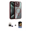 MARSİLYAN™- iPhone 14 Pro Max Kılıf Yadigar Asil Koleksiyonu - Siyah Buffer Hayalet Cam Ekran Koruyucu + Derin Mor Bilvis Titan Kamera Lens