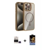 MARSİLYAN™- iPhone 14 Pro Max Kılıf Yadigar Asil Koleksiyonu - Siyah Buffer Hayalet Cam Ekran Koruyucu + Derin Mor Bilvis Titan Kamera Lens