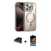 MARSİLYAN™- iPhone 14 Pro Max Kılıf Yadigar Asil Koleksiyonu - Siyah Buffer Hayalet Cam Ekran Koruyucu + Raze Metal Kamera Lens - GD