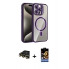 MARSİLYAN™- iPhone 14 Pro Max Kılıf Yadigar Asil Koleksiyonu - Siyah Buffer Hayalet Cam Ekran Koruyucu + Raze Metal Kamera Lens - GD