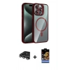 MARSİLYAN™- iPhone 14 Pro Max Kılıf Yadigar Asil Koleksiyonu - Siyah Buffer Hayalet Cam Ekran Koruyucu + Gümüş Raze Metal Kamera Lens