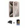 MARSİLYAN™- iPhone 14 Pro Max Kılıf Yadigar Asil Koleksiyonu - Siyah Buffer Hayalet Cam Ekran Koruyucu + Gümüş Raze Metal Kamera Lens