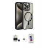 MARSİLYAN™- iPhone 14 Pro Max Kılıf Yadigar Asil Koleksiyonu - Siyah Joko 5D Cam + Siyah Bilvis Titan Kamera Lens