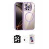 MARSİLYAN™- iPhone 14 Pro Max Kılıf Yadigar Asil Koleksiyonu - Siyah Joko 5D Cam + Turuncu PVD Metal Kamera Lens