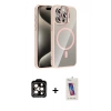 MARSİLYAN™- iPhone 14 Pro Max Kılıf Yadigar Asil Koleksiyonu - Siyah Joko 5D Cam + Turuncu PVD Metal Kamera Lens