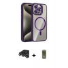 MARSİLYAN™- iPhone 14 Pro Max Kılıf Yadigar Asil Koleksiyonu - Siyah Joko Magic 5D Hayalet Cam + Gümüş Raze Metal Kamera Lens