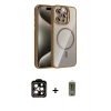 MARSİLYAN™- iPhone 14 Pro Max Kılıf Yadigar Asil Koleksiyonu - Siyah Joko Magic 5D Hayalet Cam + PVD Metal Kamera Lens - TU