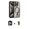 MARSİLYAN™- iPhone 14 Pro Max Kılıf Yadigar Asil Koleksiyonu - Siyah Joko Magic 5D Hayalet Cam + PVD Metal Kamera Lens - TU
