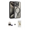 MARSİLYAN™- iPhone 14 Pro Max Kılıf Yadigar Asil Koleksiyonu - Siyah Mat Seramik Nano Ekran Koruyucu + Bilvis Titan Kamera Lens - SH