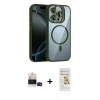 MARSİLYAN™- iPhone 14 Pro Max Kılıf Yadigar Asil Koleksiyonu - Siyah Mat Seramik Nano Ekran Koruyucu + Bilvis Titan Kamera Lens - SH