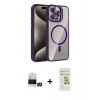MARSİLYAN™- iPhone 14 Pro Max Kılıf Yadigar Asil Koleksiyonu - Siyah Mat Seramik Nano Ekran Koruyucu + Gold Bilvis Titan Kamera Lens